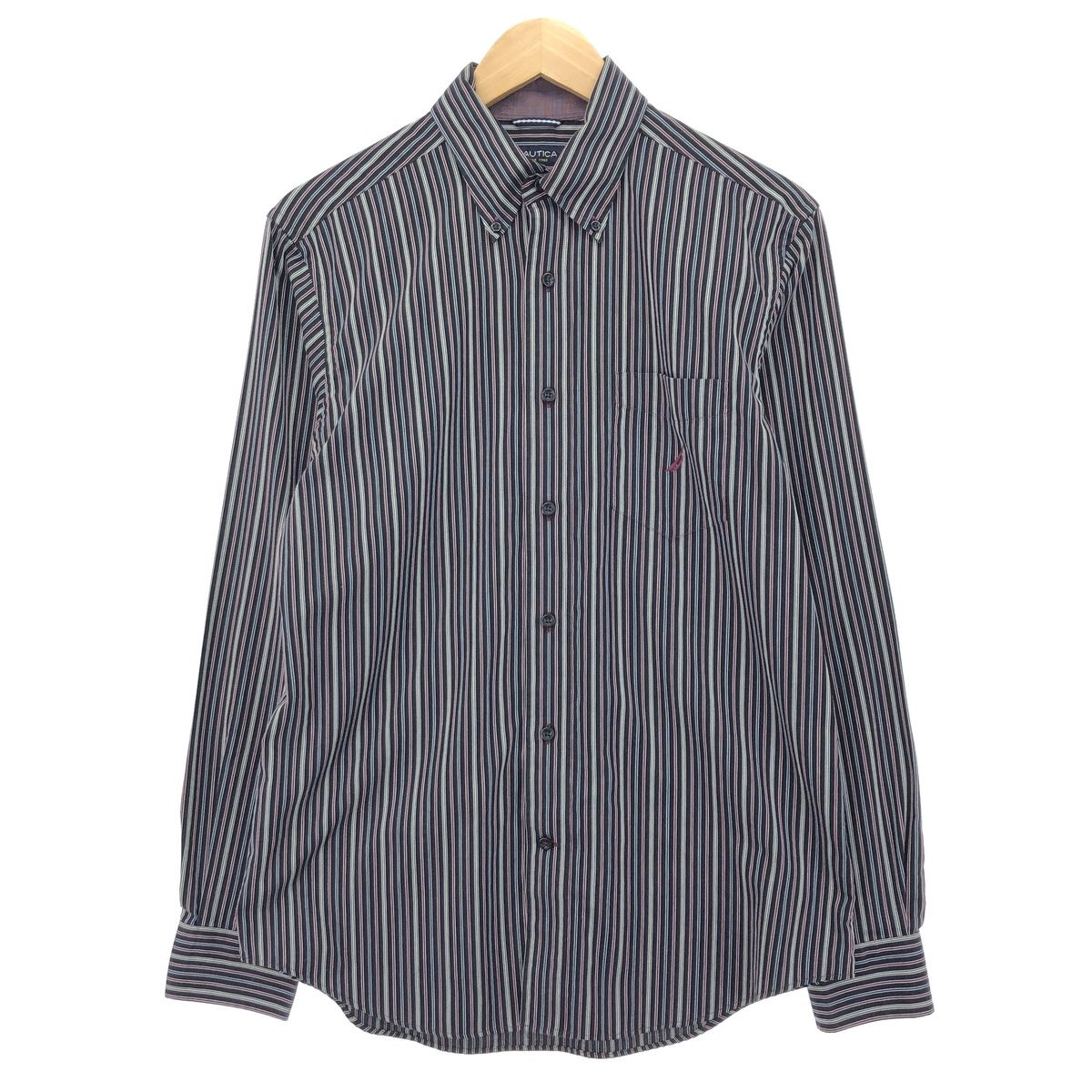古着 ノーティカ NAUTICA 長袖 ボタンダウンストライプシャツ メンズM/eaa422138