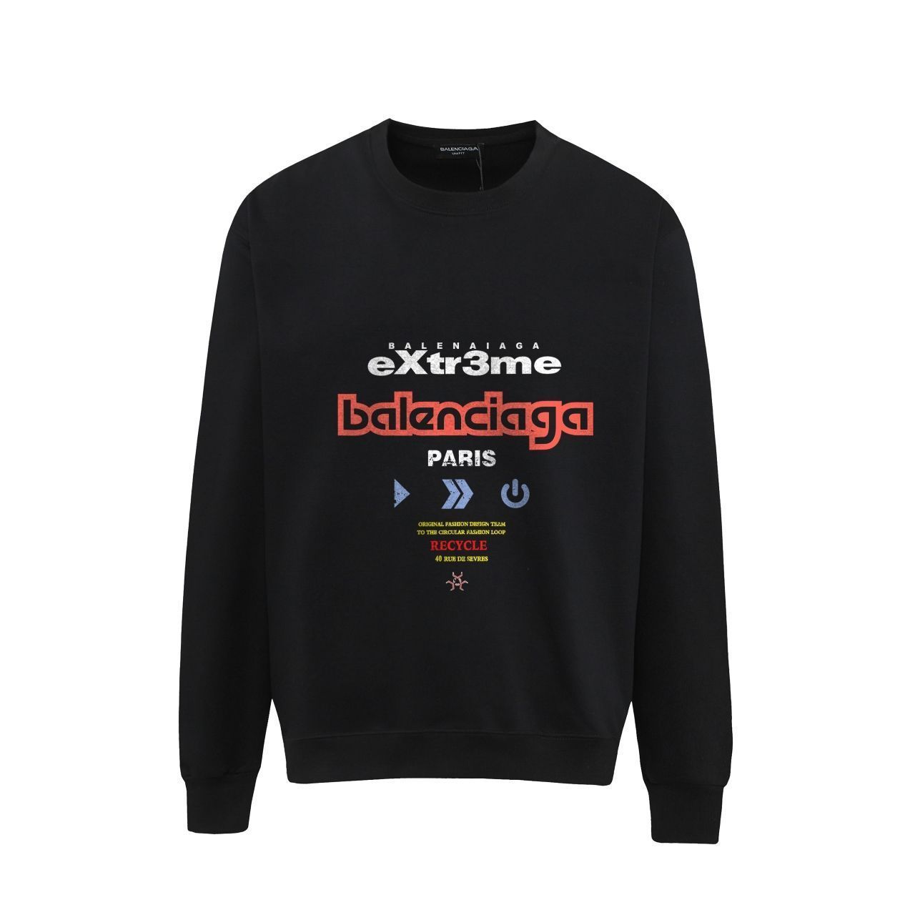 【BALENCIAGA】ロゴプリントフードスウェットコットンスウェット Balenciaga パリセーガ ロゴプリント スウェットシャツ [本日