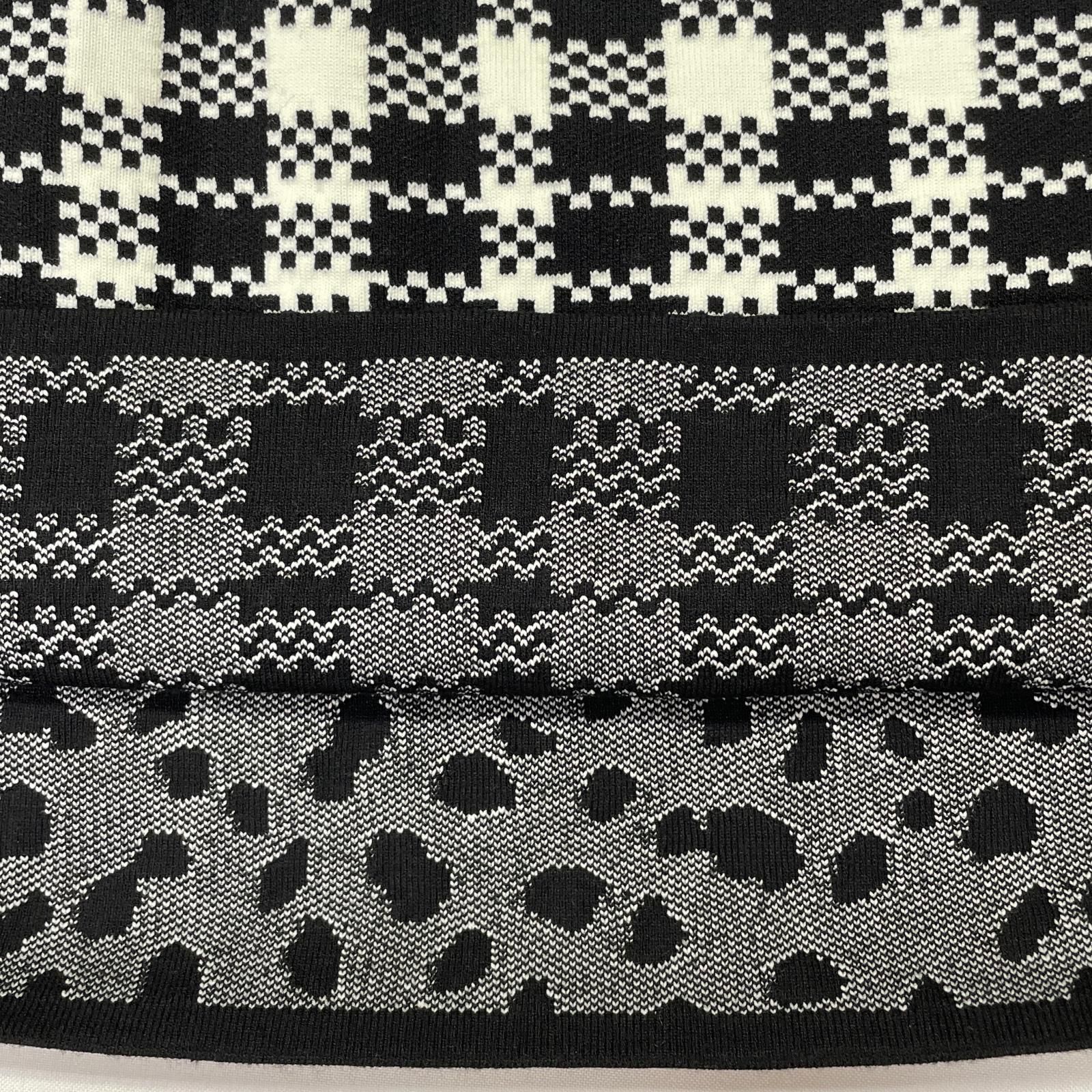 【正規品販売】 レディース アルチビオ archivio スカート 38 M 黒×白 ニット 格子柄 ダルメシアン柄 潜在的