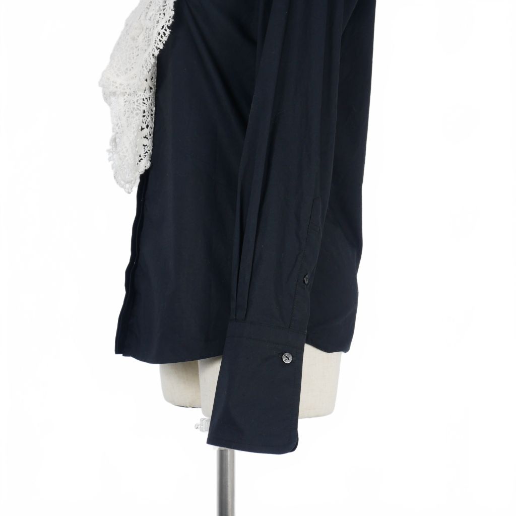 パトゥ PATOU 20AW レースビブシャツ 長袖 36 黒 ブラック BL008-17 レディース パトゥ PATOU 20AW レースビブシャツ 36 黒 ブラック BL008-17