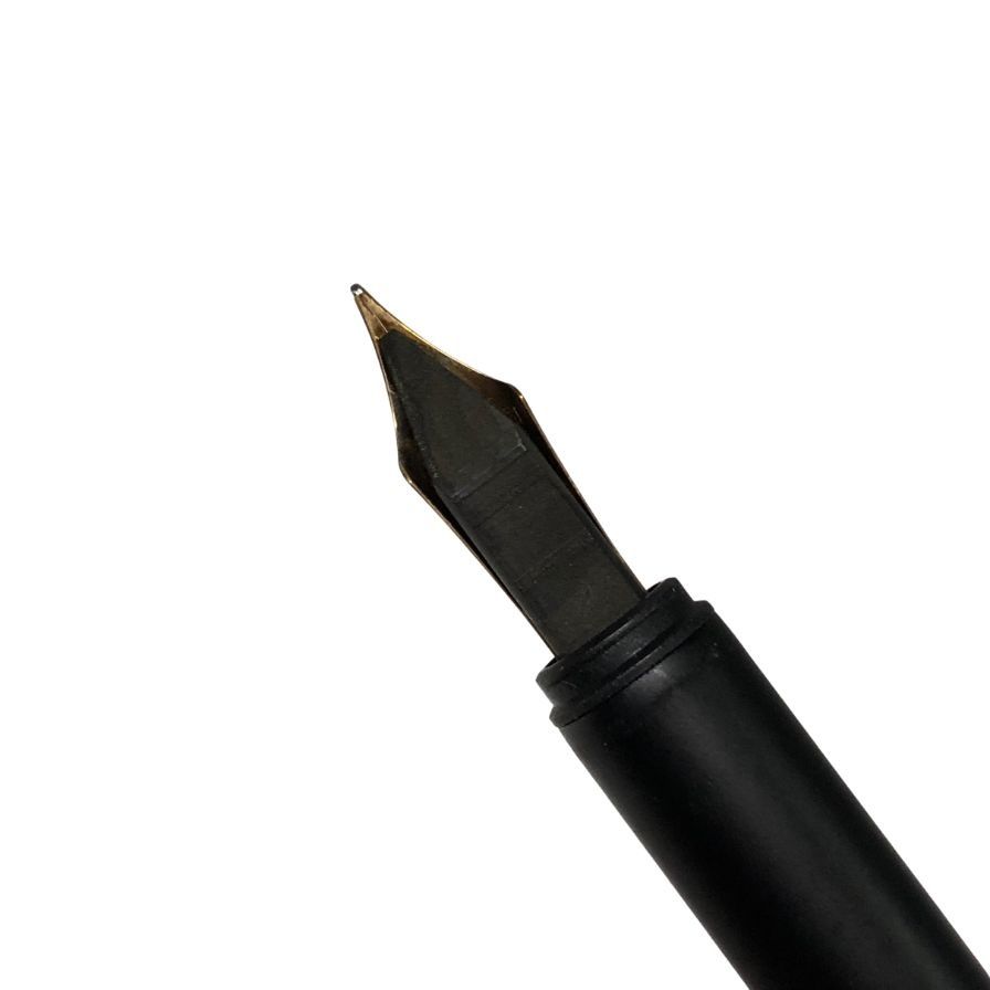 ダンヒルの高級万年筆ジェムラインの14Kペン先 F 銀張りのバーレイ。美