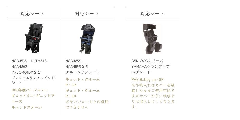 後ろ用子供乗せシート カバー