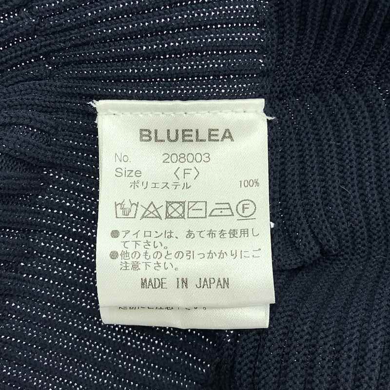 Bluelea / ブルレア | リブ ペプラム二ット | F | ネイビー | レディース Bluelea / ブルレア | リブ ペプラム二ット | F | ネイビー