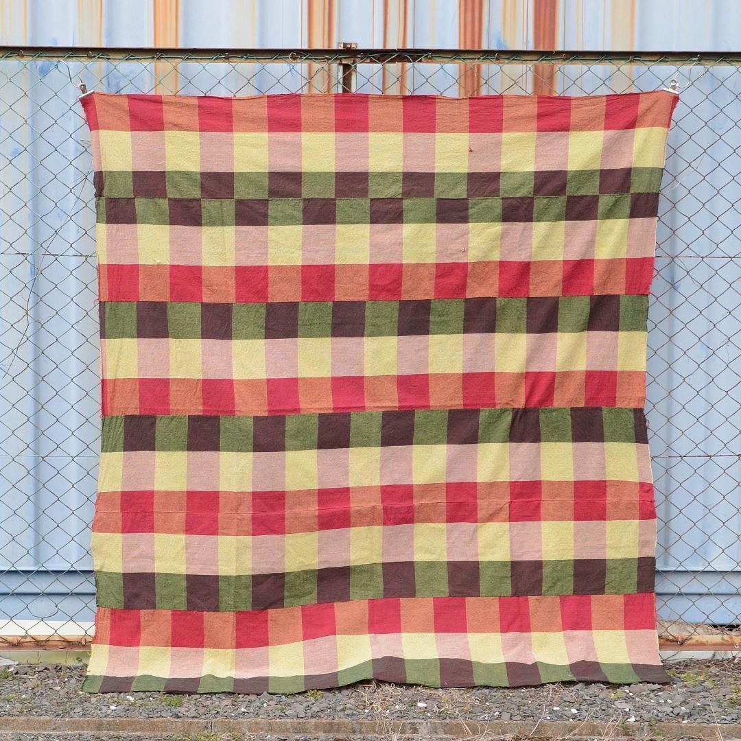 古布 木綿 布団皮 リメイク素材 ジャパンヴィンテージ ファブリック 昭和レトロ Vintage Japanese Cotton Futon Cover Fabric – Showa Era Remake Material - Retro Textile