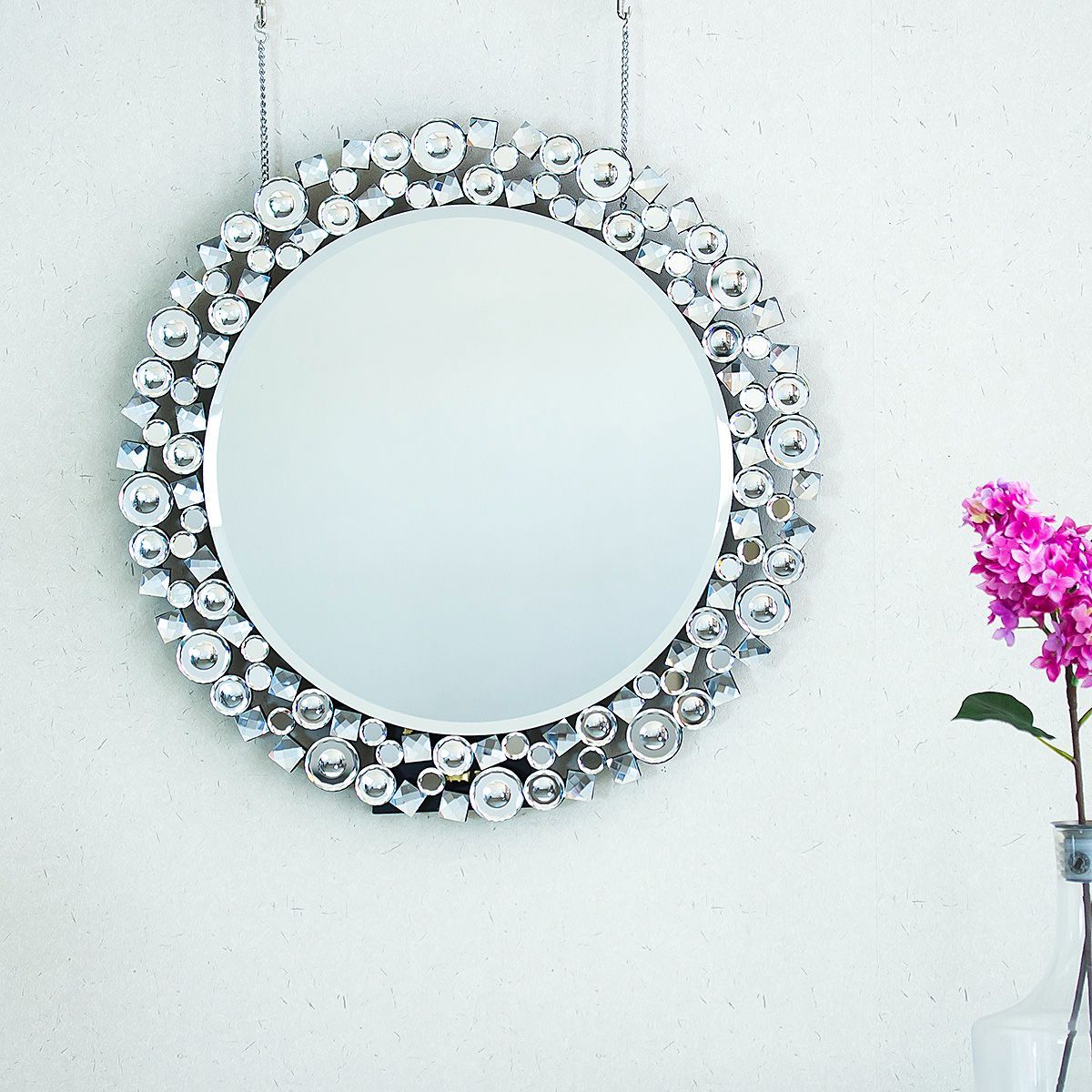 677◇大きめ◇アンティーク◇楕円形 額入り ミラー 姿見 鏡