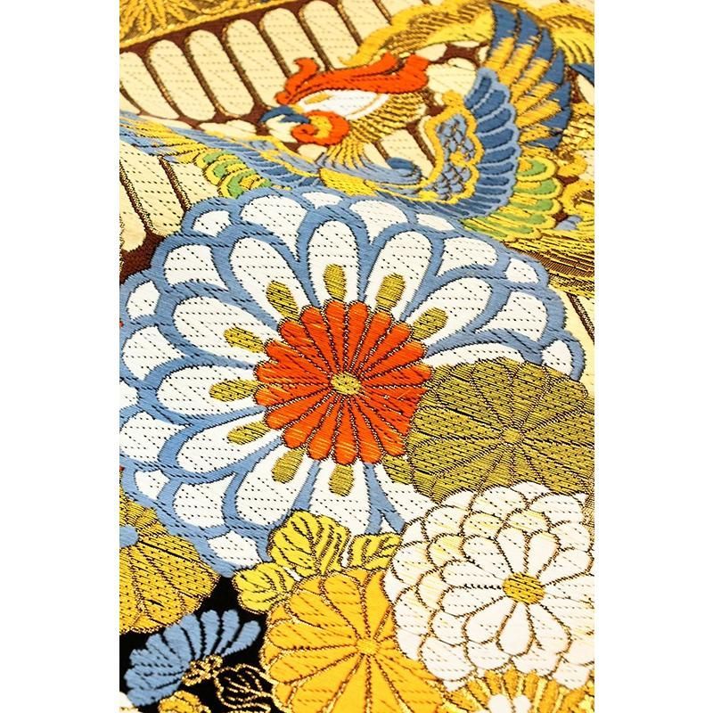 ※店舗改装後仕立無料☆西陣伝統工芸箔錦織礼装用袋帯☆老舗廣部織物謹製☆特撰吉祥四季花扇面重文(10010274) 店舗改装後古典新作フェア仕立無料☆西陣伝統工芸箔錦織振袖用袋帯