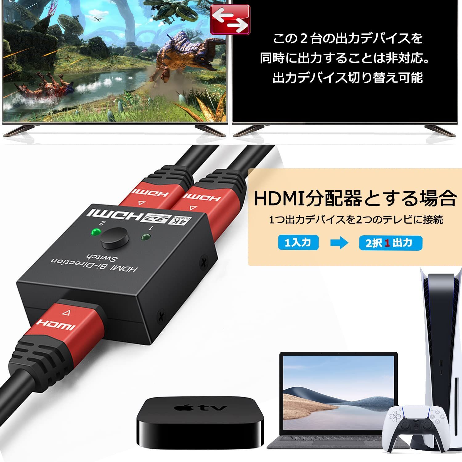 Chayoo HDMI 切り替え器 3入力1出力 分配器 HDMI av セレクター hdmi