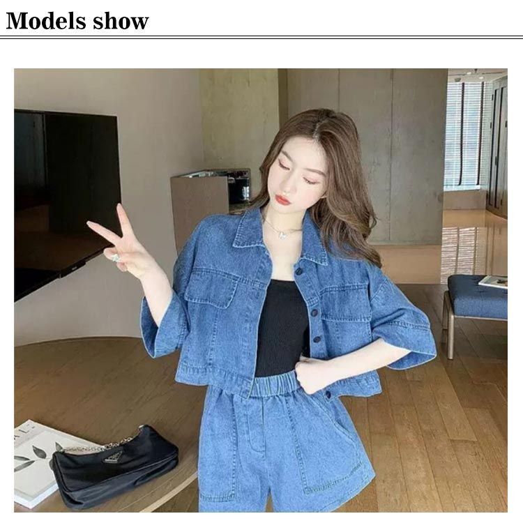 セットアップ デニムジャケット デニムパンツ 無地 オシャレ セットアップ デニム レディース パンツセット上下セット 春