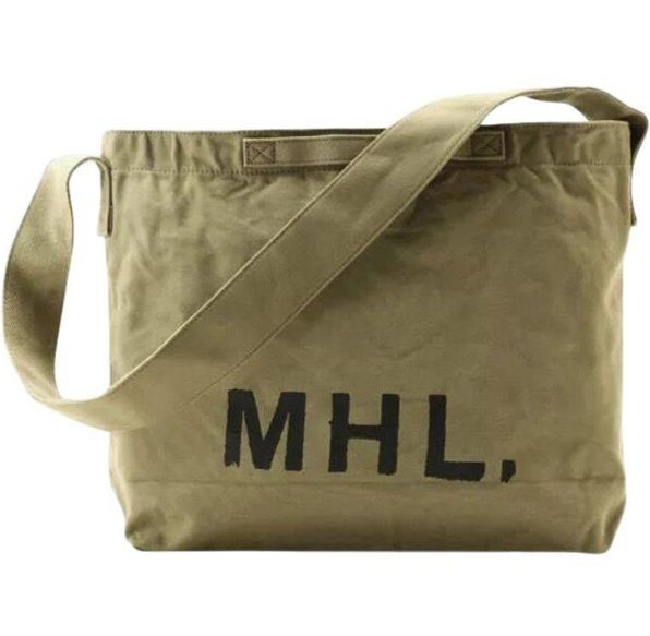 MHL. ショルダーバッグ トートバッグ キャンバス バッグ 2Way ハンド ショルダー プリント【在庫処分 】