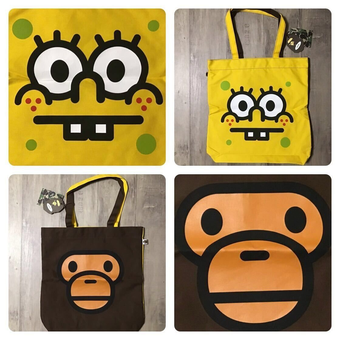 ★新品★ スポンジボブ × BAPE マイロ トートバッグ a bathing ape Tote Bag MILO spongebob エイプ ベイプ アベイシングエイプ