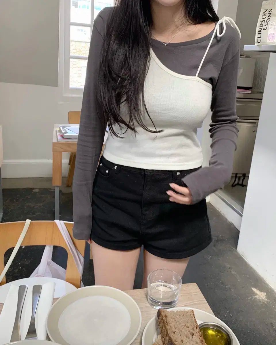 ショップリーズ ロハ ショートパンツ 黒 s