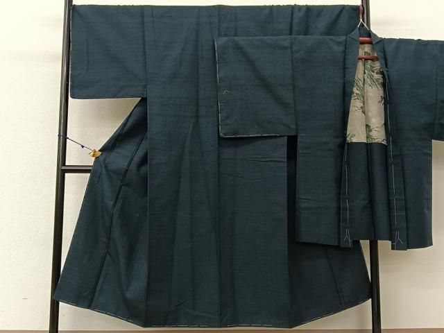 平和屋着物■極上　男性　紬　アンサンブル　長羽織　着物・檳榔子染色　羽織・暗黒色　逸品　未使用　DZAA7100kh5 平和屋着物□極上 男性 紬 アンサンブル 長羽織 着物・檳榔子染色 羽織