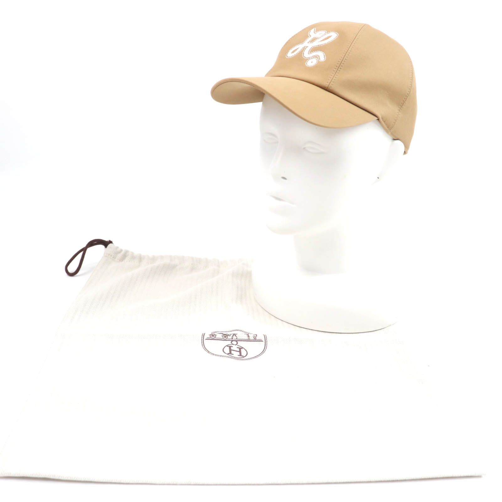 HERMES エルメス セレナ ノーティック キャップ ビスケット セリエ金具付 キャップ 56 保存袋付き イタリア製 レディース