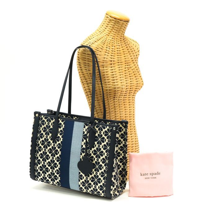 kate spade フラワー ジャカード 2wayバッグ ネイビー 未使用shuの ...