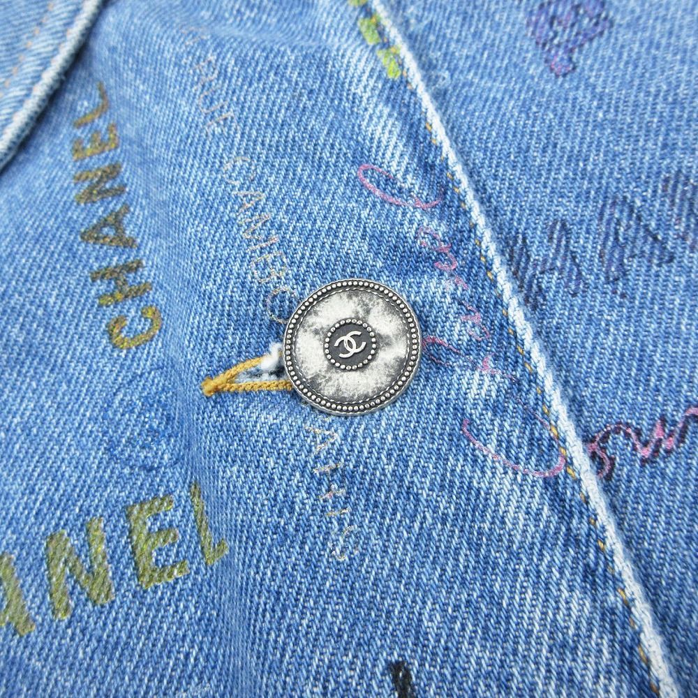 極美品 シャネル Coco Chanel 22P ロゴプリント ココマーク デニム