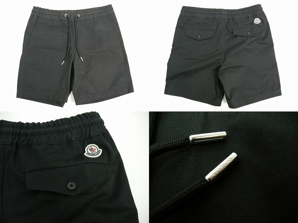 モンクレールブラックショートパンツ サイズ46 MONCLER 24SS新作 モンクレール メンズ ストレッチナイロン