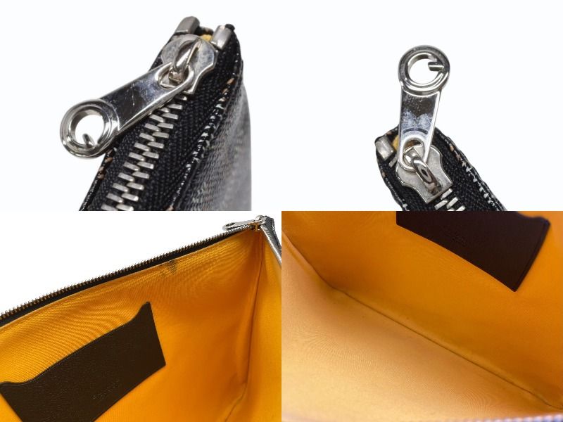 詳細な GOYARD ゴヤール セナMM クラッチバッグ SENAT2MMLTY01CL03P ブラック ブラウン PVC レザー 4b007612 ストール