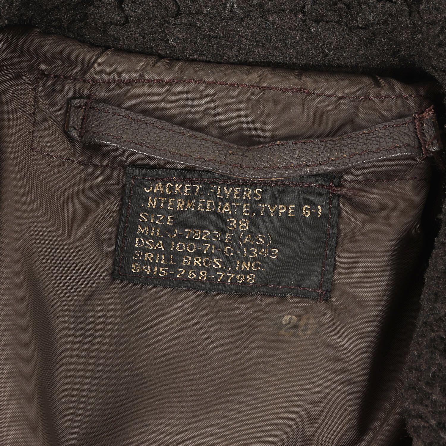 70s 米軍実物 U.S.NAVY G-1 フライト ジャケット Eタイプ ブラウン 38 