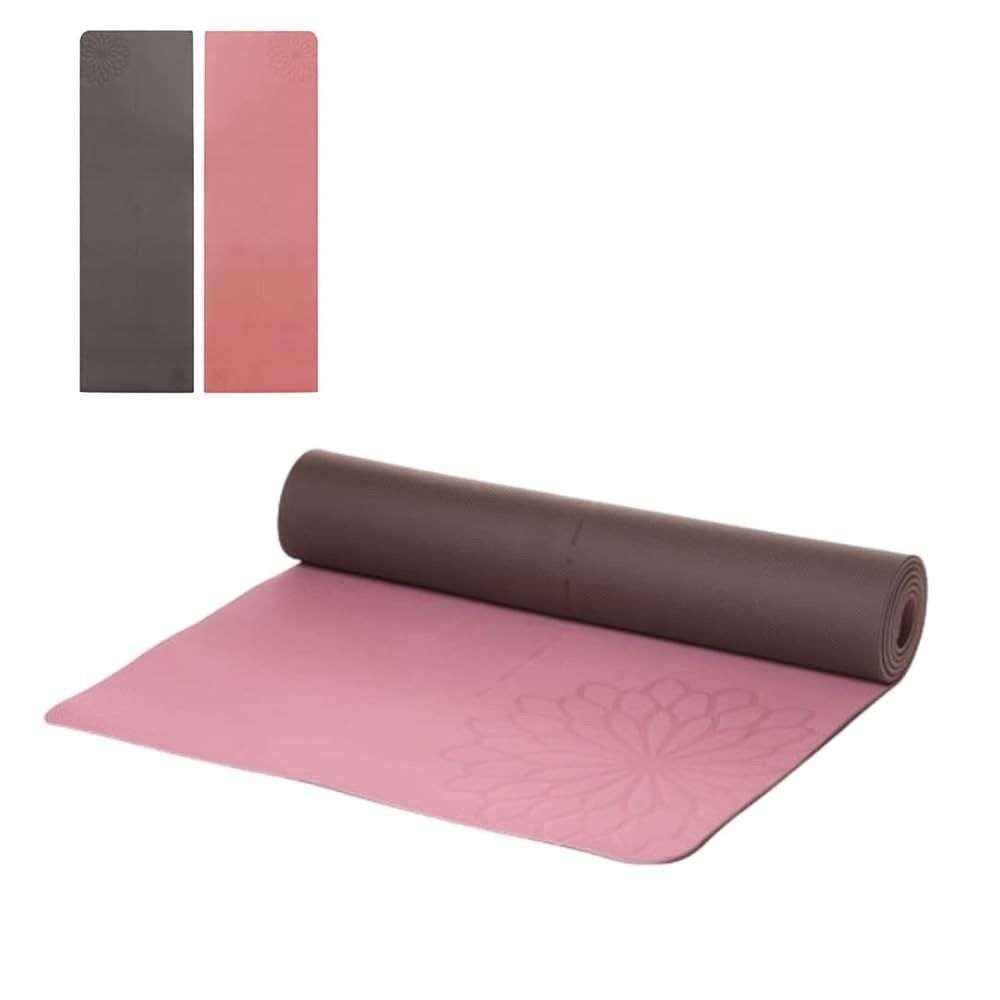 【美品】easyoga イージーヨガ エコ ダブルフェイスヨガマット -Light PLUS-/オールドピンク/ブラウン YME-104-R2 トレーニング フィットネス ヨガ ピラティス マット