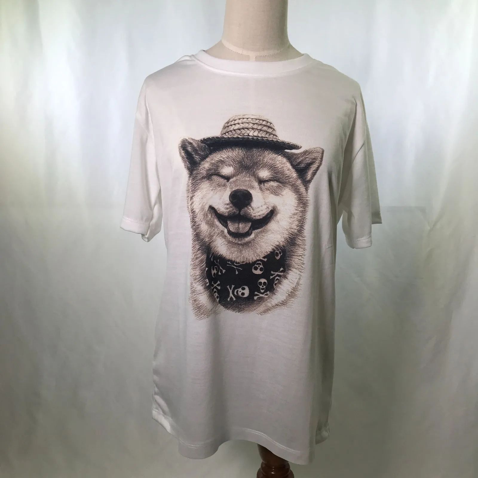 メンズTシャツ 白T にっこり メンズ 半袖 オシャレ - Tシャツ