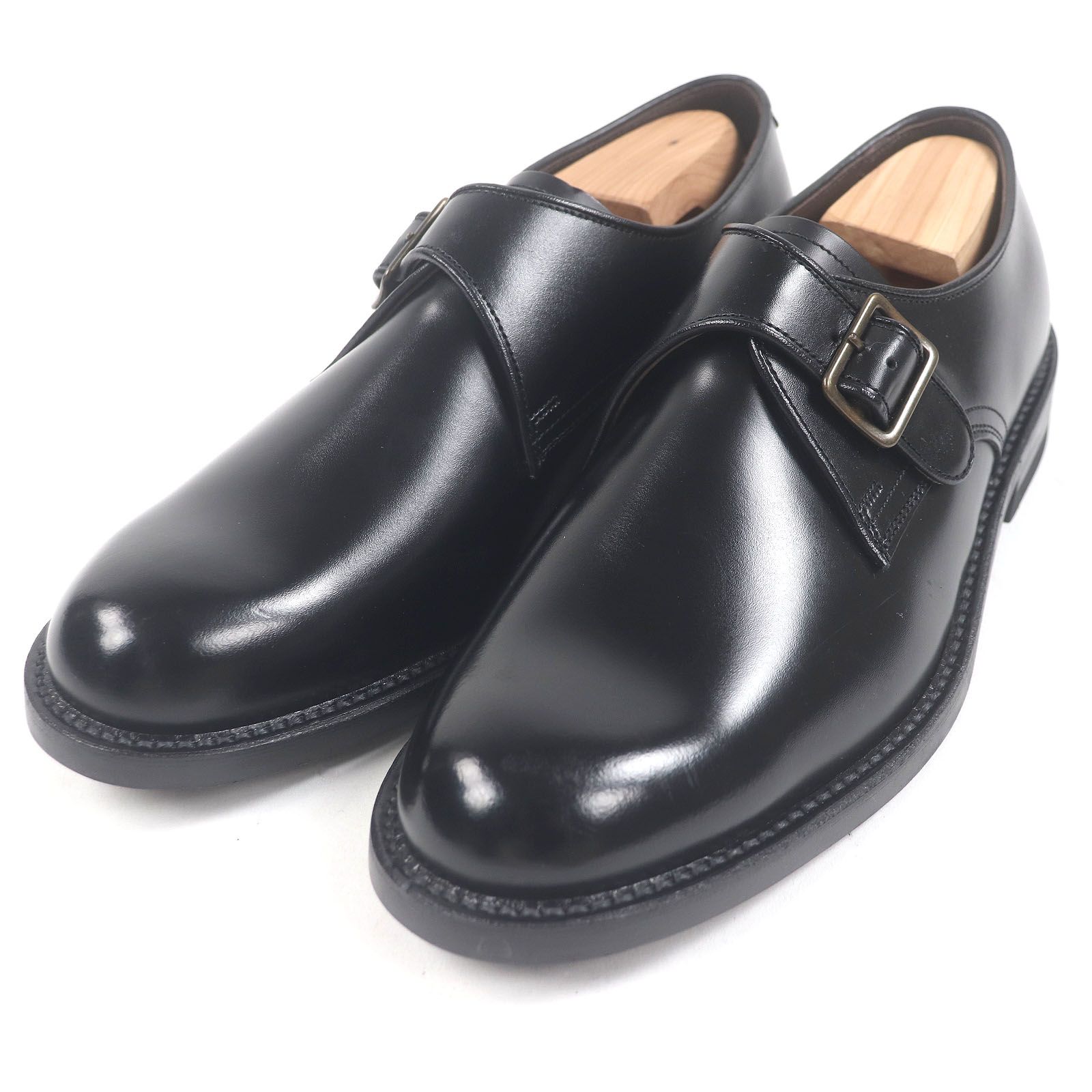 ♥品□REGAL リーガル レザー シングルモンクストラップ ビジネスシューズ ドレスシューズ ブラック 25.5cm 日本製 メンズ オススメ