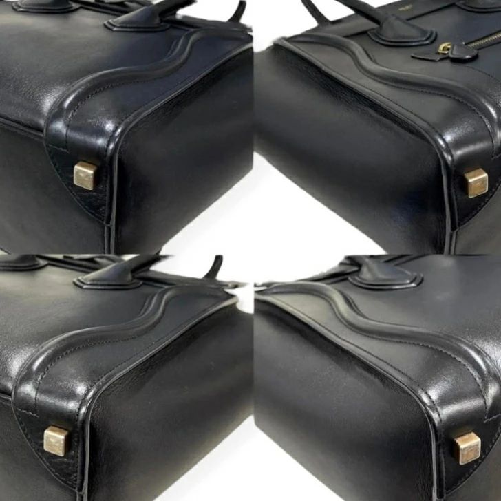 【美品】CELINE ラゲージ　ハンドバッグ　レザー CELINE セリーヌ ラゲージ マイクロ レザー ハンド バッグ