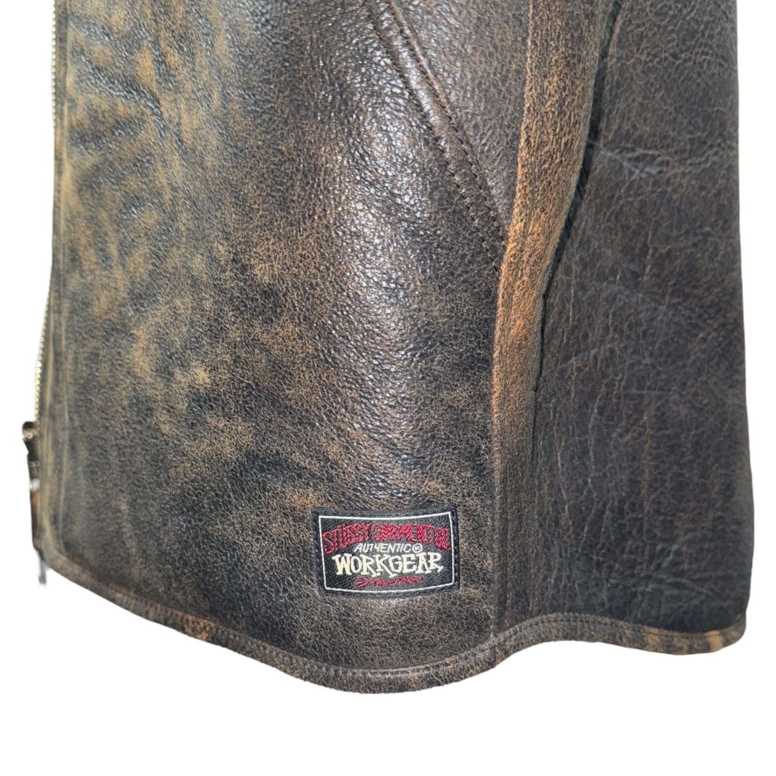 STUSSY ステューシー ムートン レザー ベスト リバーシブル 極美品 STUSSY ステューシー ムートン レザー ベスト リバーシブル M