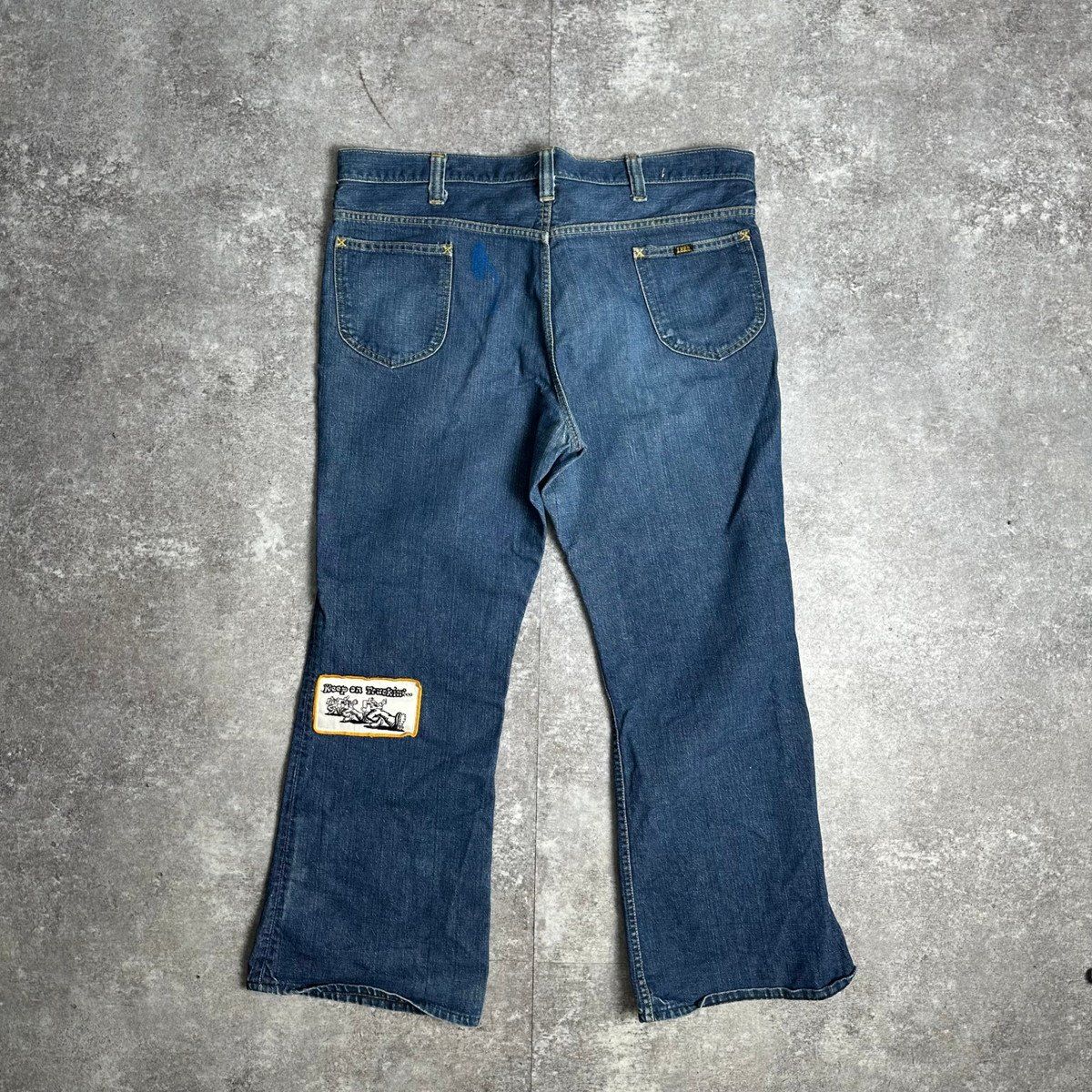 【VINTAGE】希少 柄 70s Lee フレアデニム デッドストック☆70s USA製 Leeリー 260-2641 フレア ストレッチ