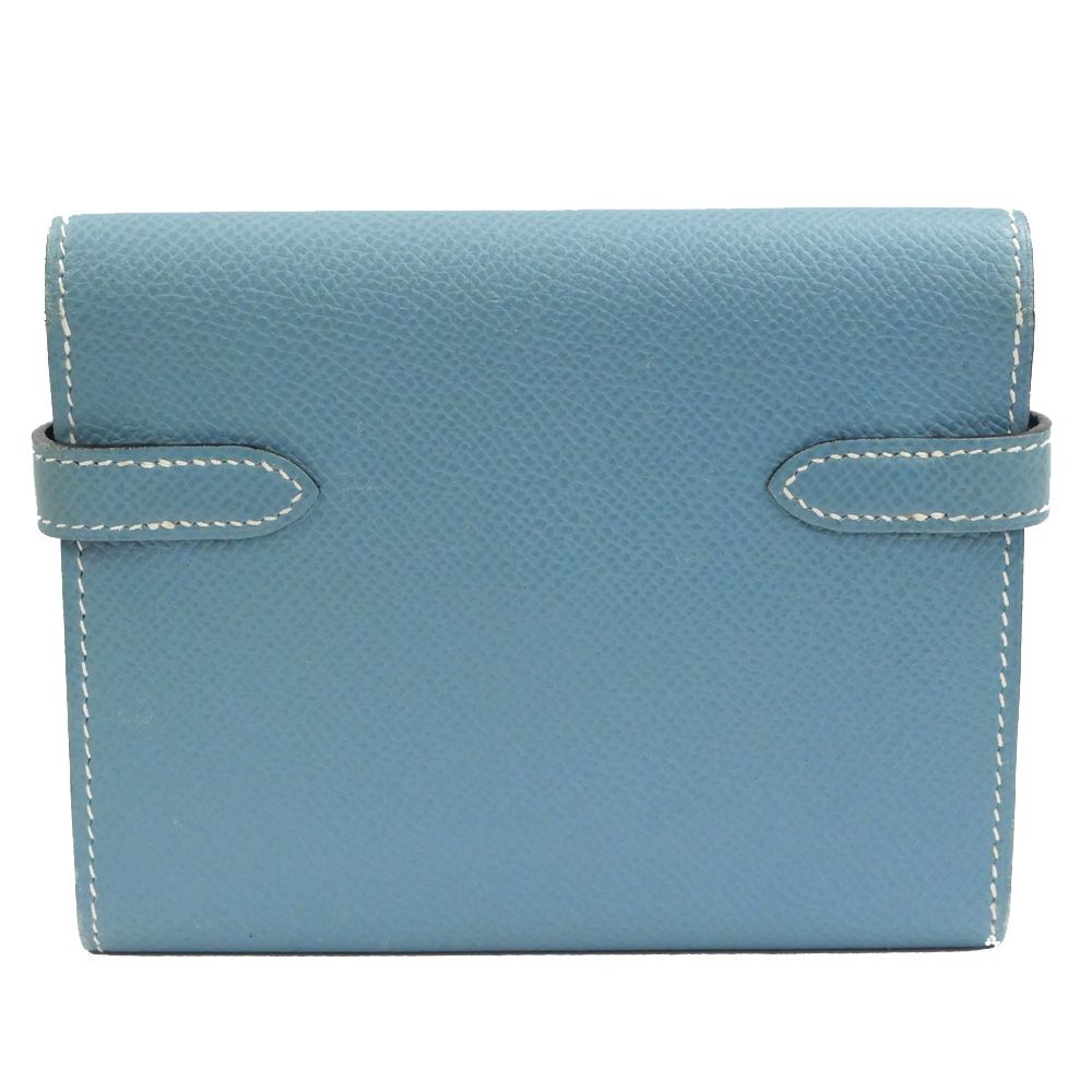 HERMES エルメス　ケリーウォレット ヴォーエプソン ブルージーン シルバー HERMES エルメス ケリーウォレット ブルージーン シルバー金具