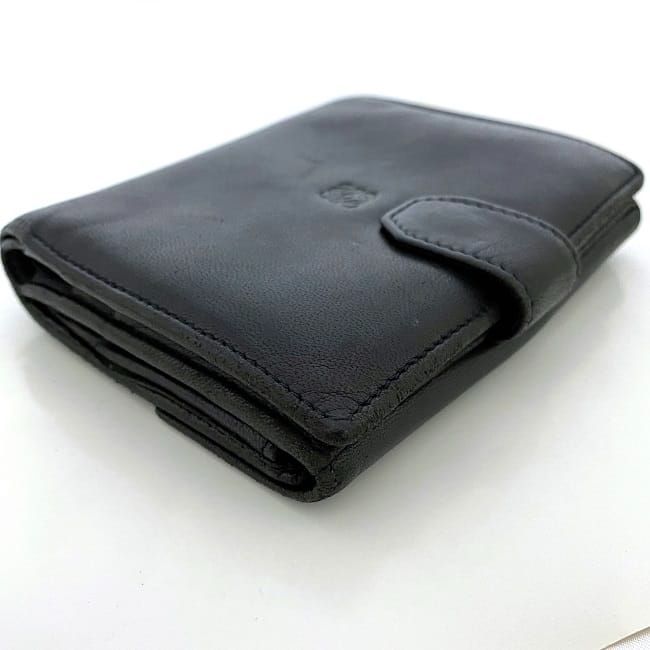 ロエベ 二つ折り 財布 ブラック アナグラム 美品 ダブルホック