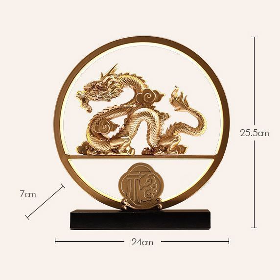 輝く昇龍オブジェ 金龍 彫像 ライト USB電源 ギフトボックス 開運 招福