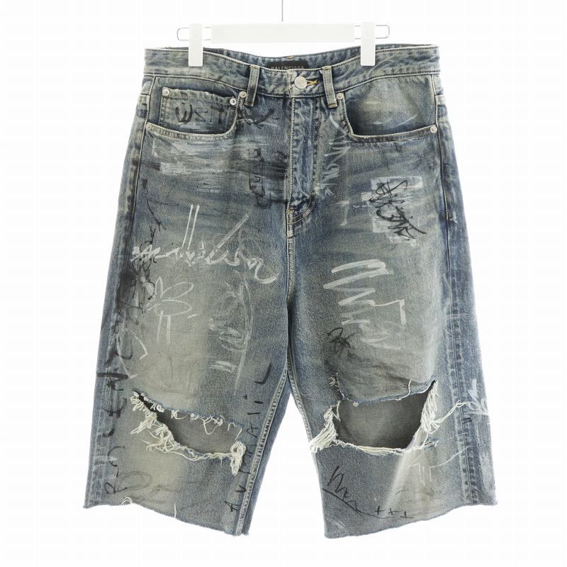 バレンシアガ BALENCIAGA UNISEX バギーグラフィティデニム