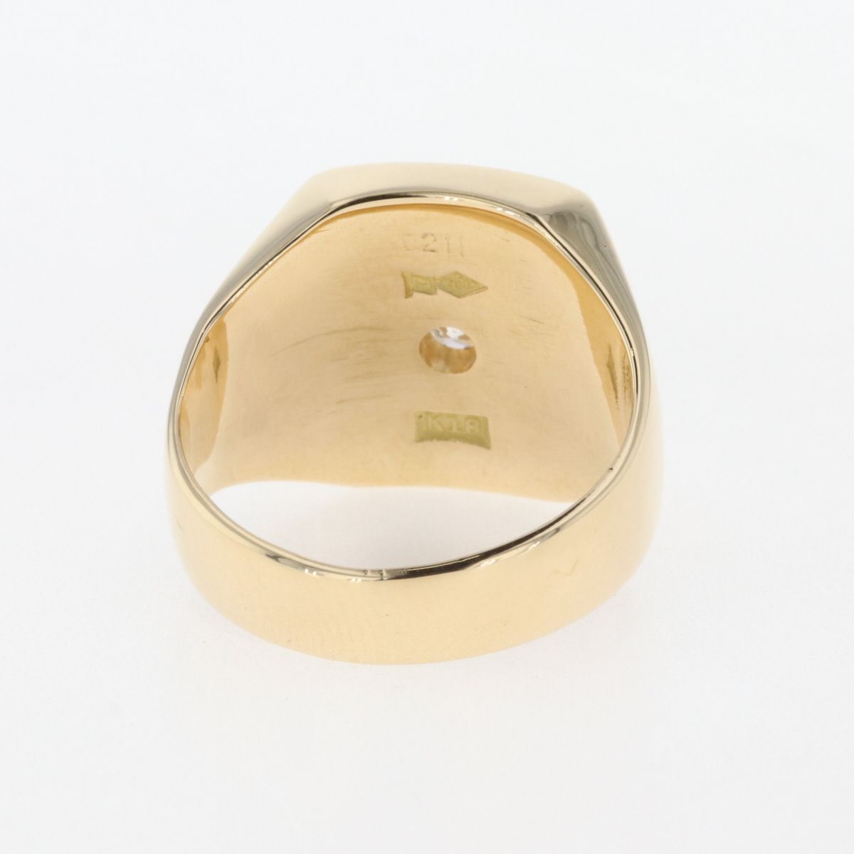 ダイヤモンド デザインリング K18 イエローゴールド 指輪 リング 15.5 