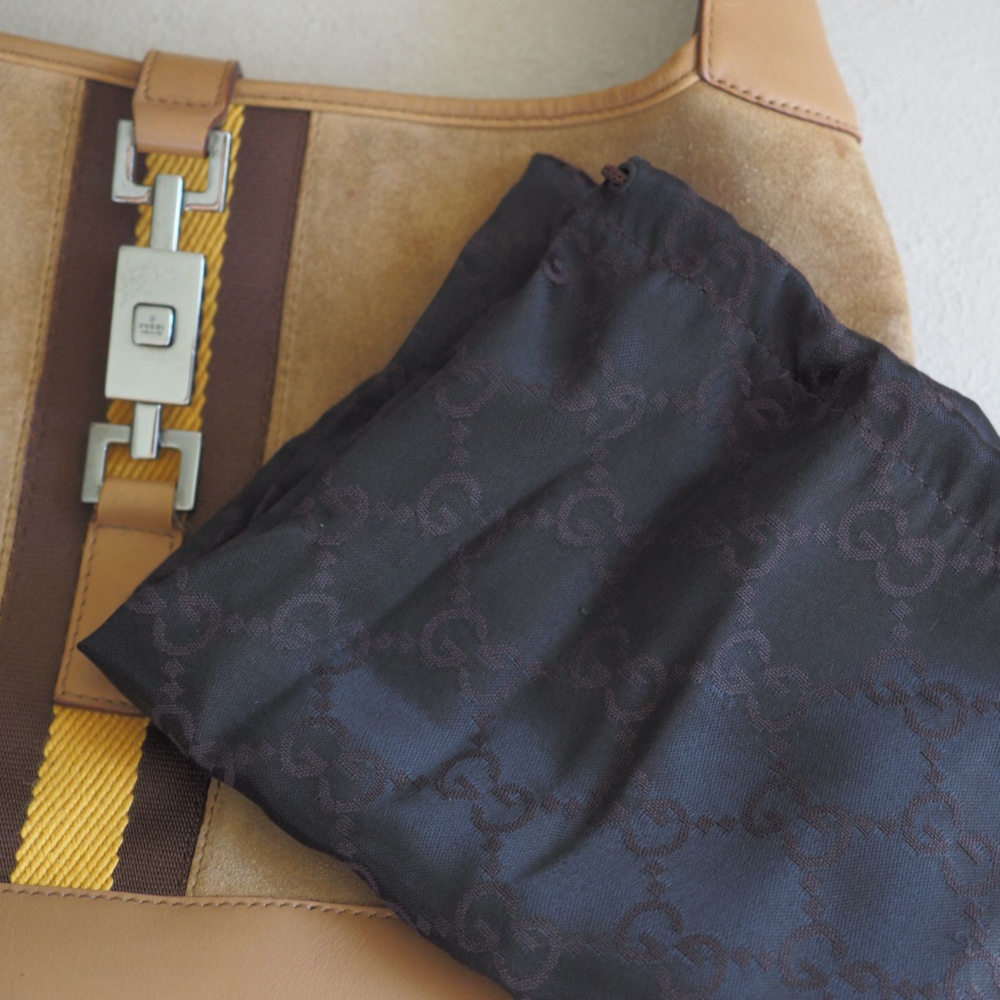 グッチ GUCCI ジャッキーライン スエード レザー ワンショルダーバッグ 