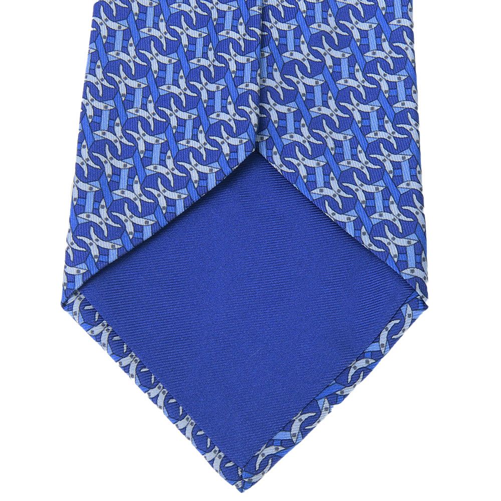 中古】 エルメス ネクタイ シルク ブルー系 スーツ おしゃれ アパレル