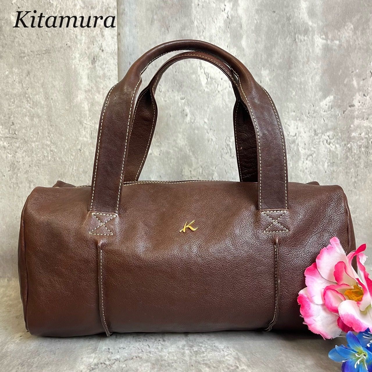 ✨良品✨ Kitamura キタムラ ミニボストンバッグ トートバッグ ロゴ 