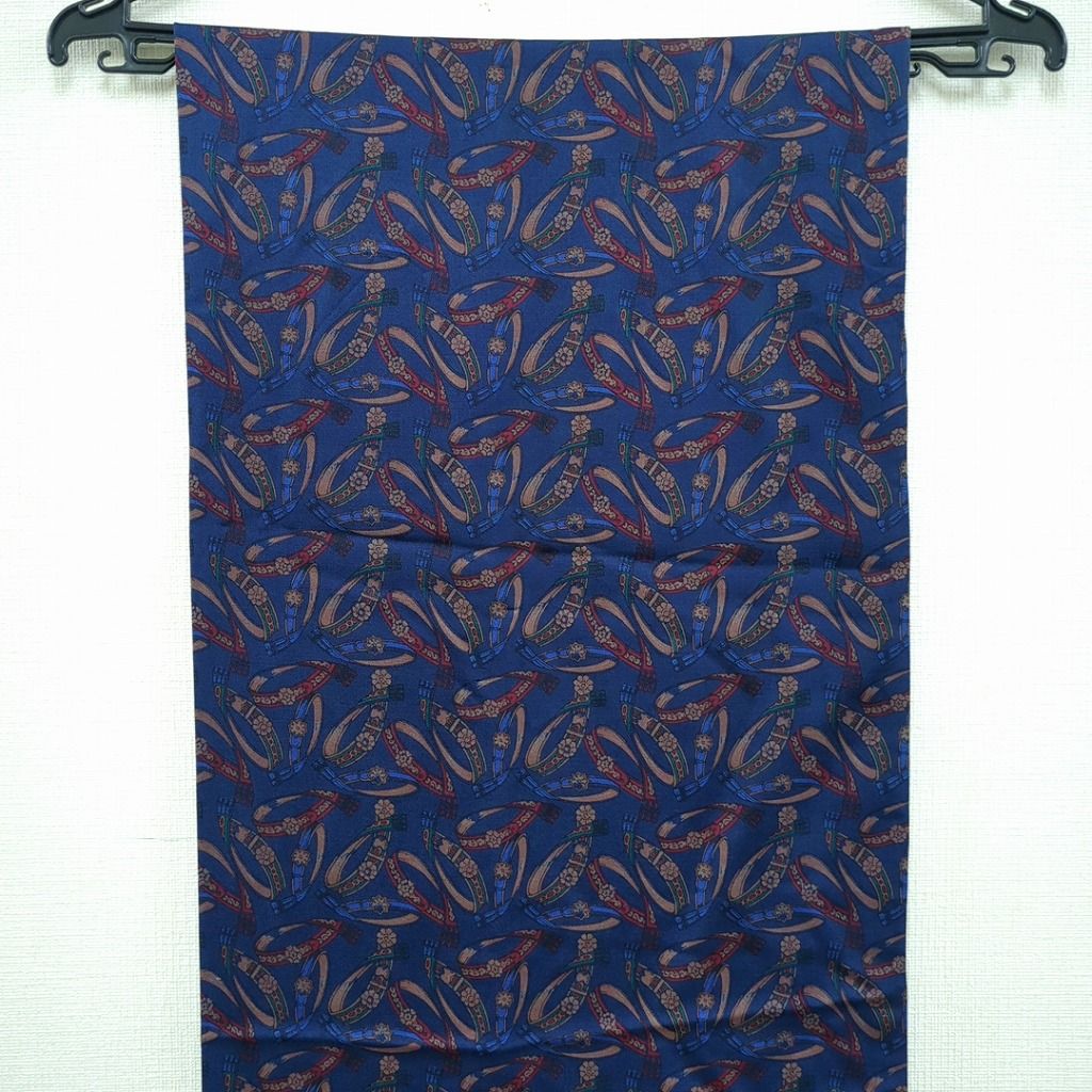 サルヴァトーレ フェラガモ シルク スカーフ メンズ ネイビー系 イタリア製