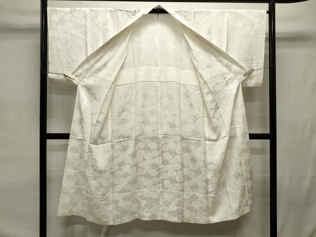平和屋着物□長襦袢 無双仕立て 万寿菊地紋 白色 正絹 逸品
