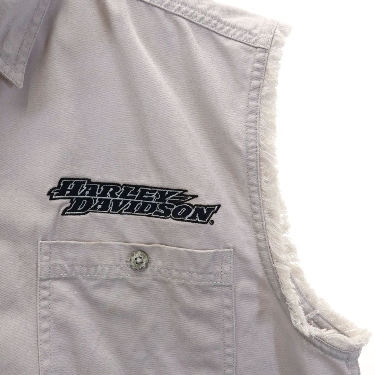 HARLEY DAVIDSON ハーレーダビッドソン バックロゴ刺繍 ベスト L 