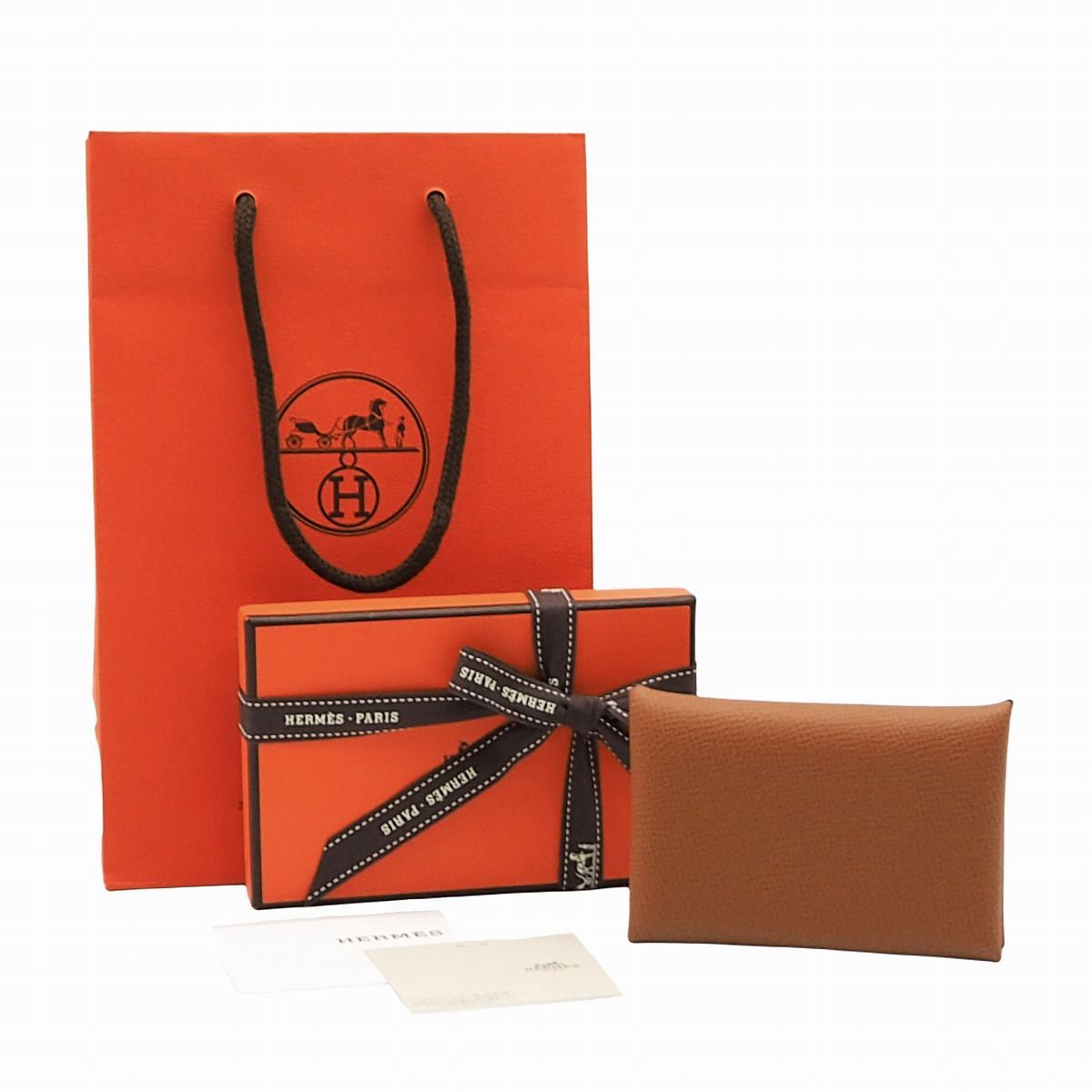 新品未使用 HERMES カードケース カルヴィ ゴールド シルバー金具 - 小物