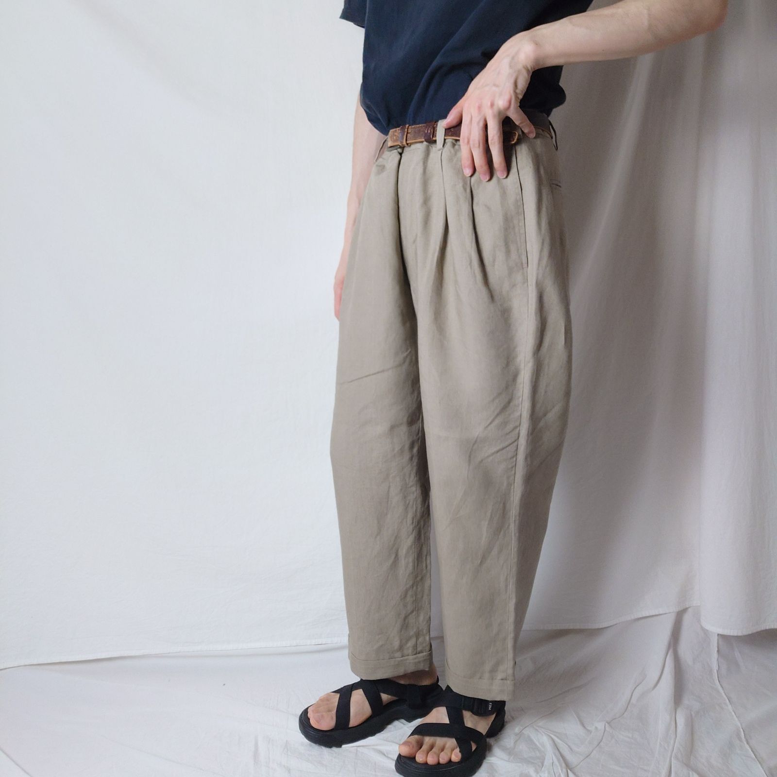 90 00 s JOS.A.BANK ツータック リネンパンツ アメリカ古着