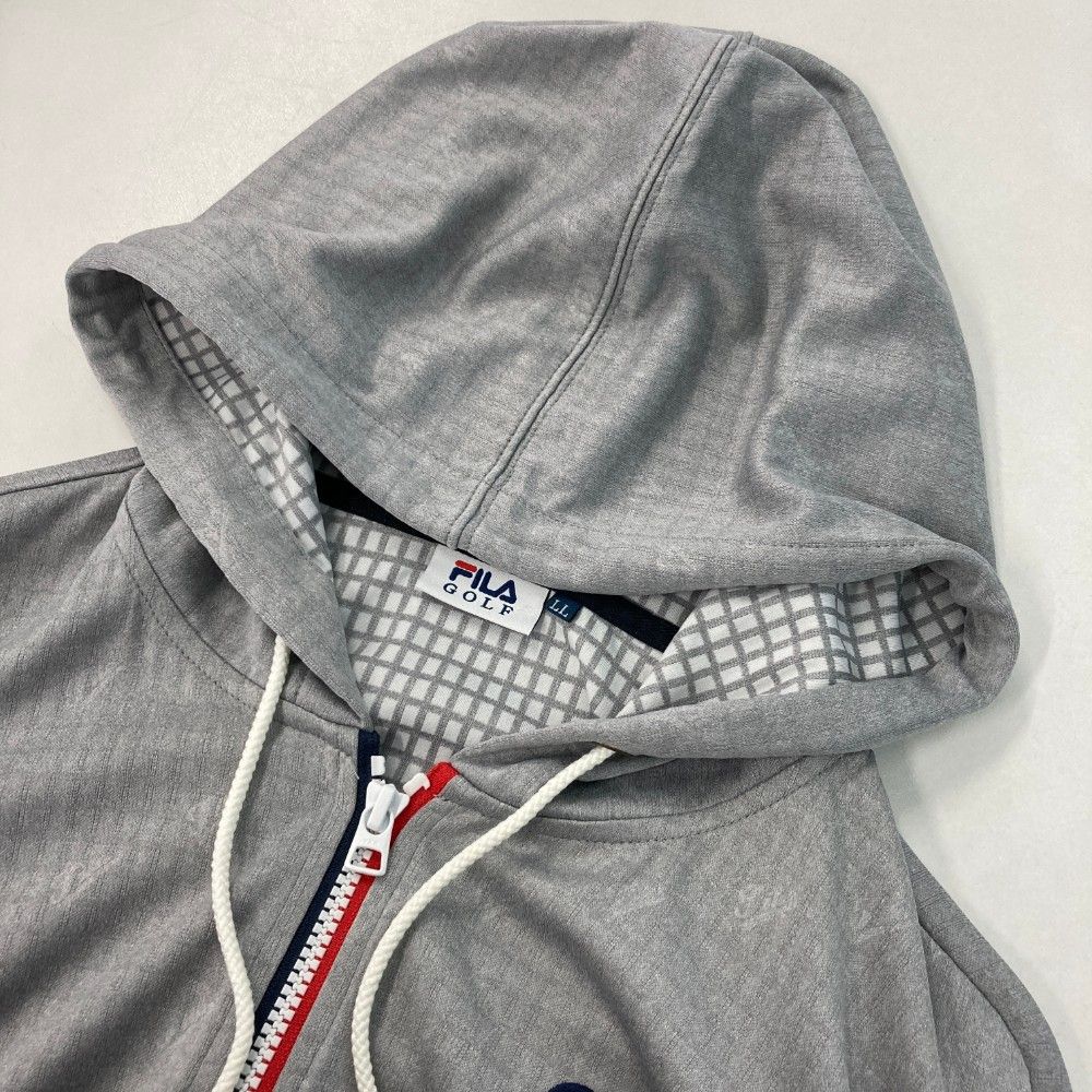 サイズ：LL FILA GOLF フィラゴルフ  ジップパーカー チェック 総柄 グレー系 [240101448235] ゴルフウェア レディース ストスト サイズ：LL FILA GOLF フィラゴルフ ジップパーカー チェック 総