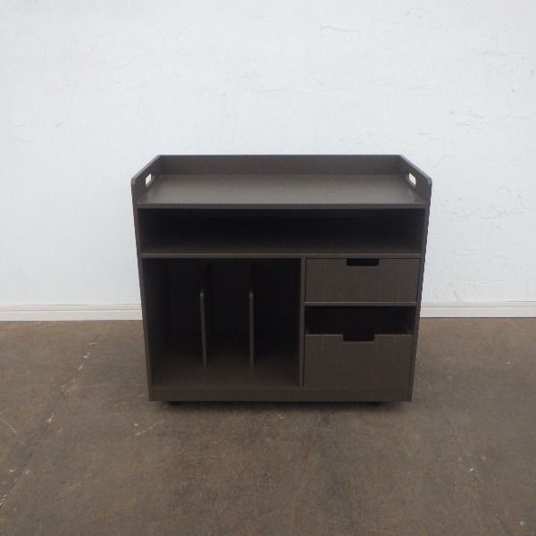 送料無料 ブラウン 袖机 デスクワゴン サイドワゴン サイドチェスト デスクキャビネット サイドキャビネット インワゴン テレワーク 引き出し デスク下 収納 デスクサイド収納 整理