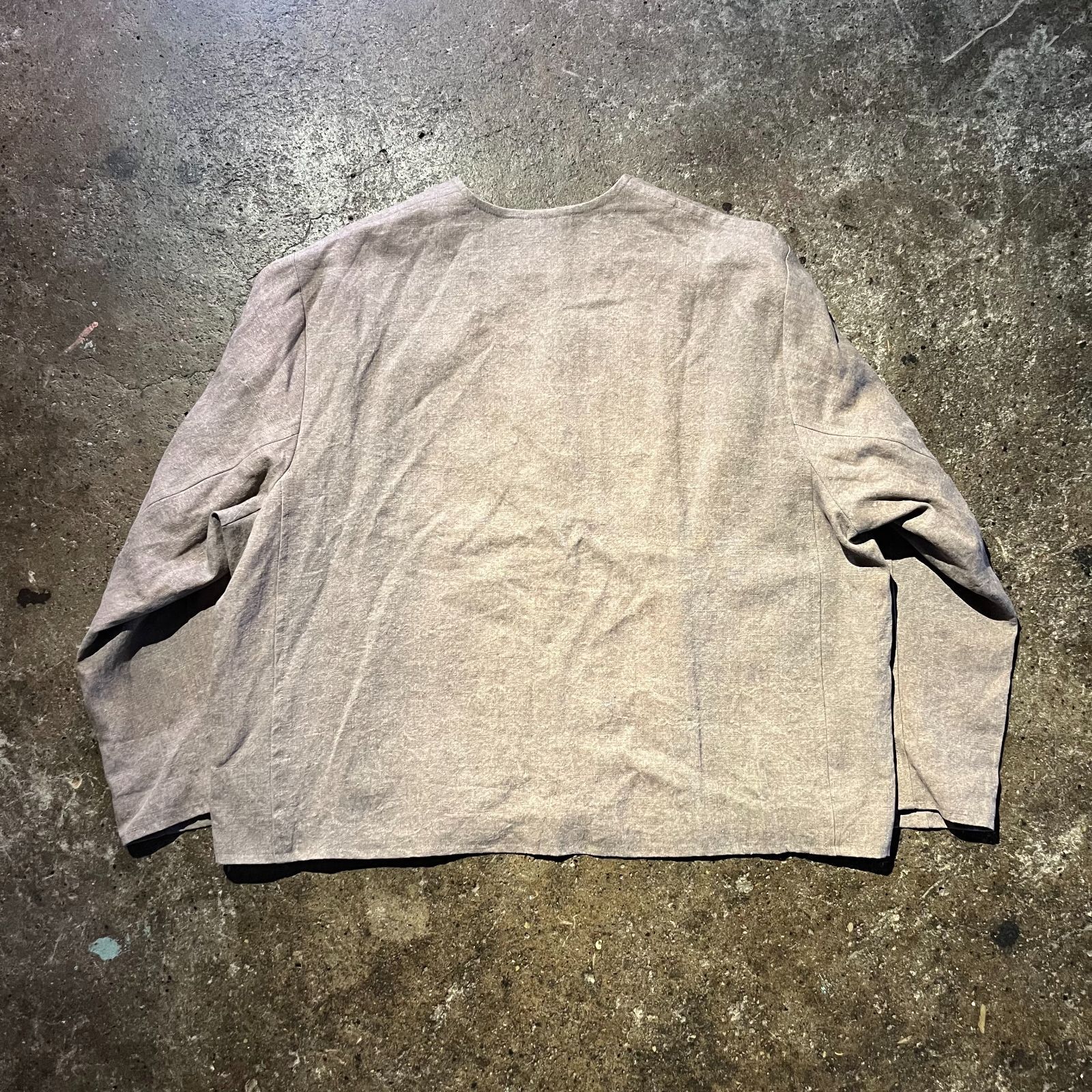 HED MAYNER 22ss COLLARLESS JACKET GREY SONE WASHED