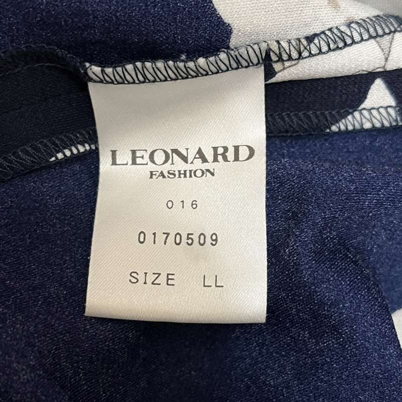 美品 LEONARD イタリア製 フューシャ ロングワンピース カンカン素材 黒 美品✨レオナール ワンピース カンカン ロング トリム 花 マルチ