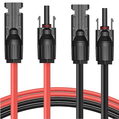 MC4 延長ケーブル 4M MC4 ケーブル ソーラー延長ケーブル ソーラーパネル接続用 12AWG 4m 並列接続ケーブル 太陽光パネル用 太陽光発電用機器・部材 MC4型 コネクター IP67防水 両端加工 （赤+黒）2本セット
