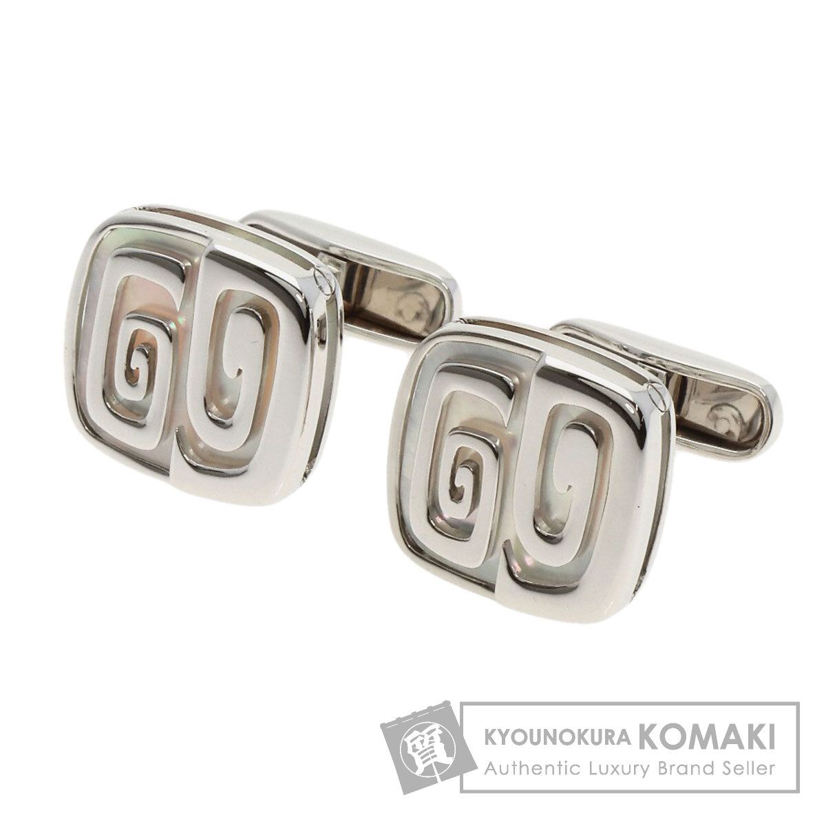 BVLGARI ブルガリ シェル カフス K18WG メンズ