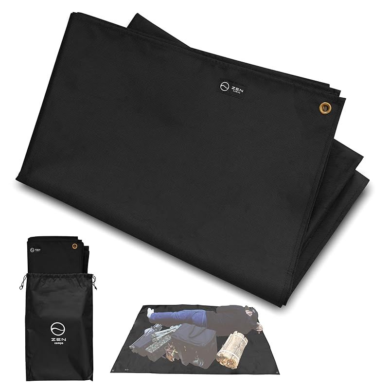 【新着商品】ZEN Camps グランドシートレジャーシート テント 195×136m 防水 両面撥水 厚手1680D 高耐久 耐摩耗 収納袋付き キャンプ アウトドア ピクニック (フラット型)