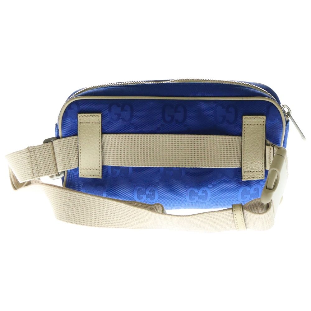 GUCCI グッチ オフザグリット 総柄ロゴデザインナイロンボディバッグ ブルー 631341
