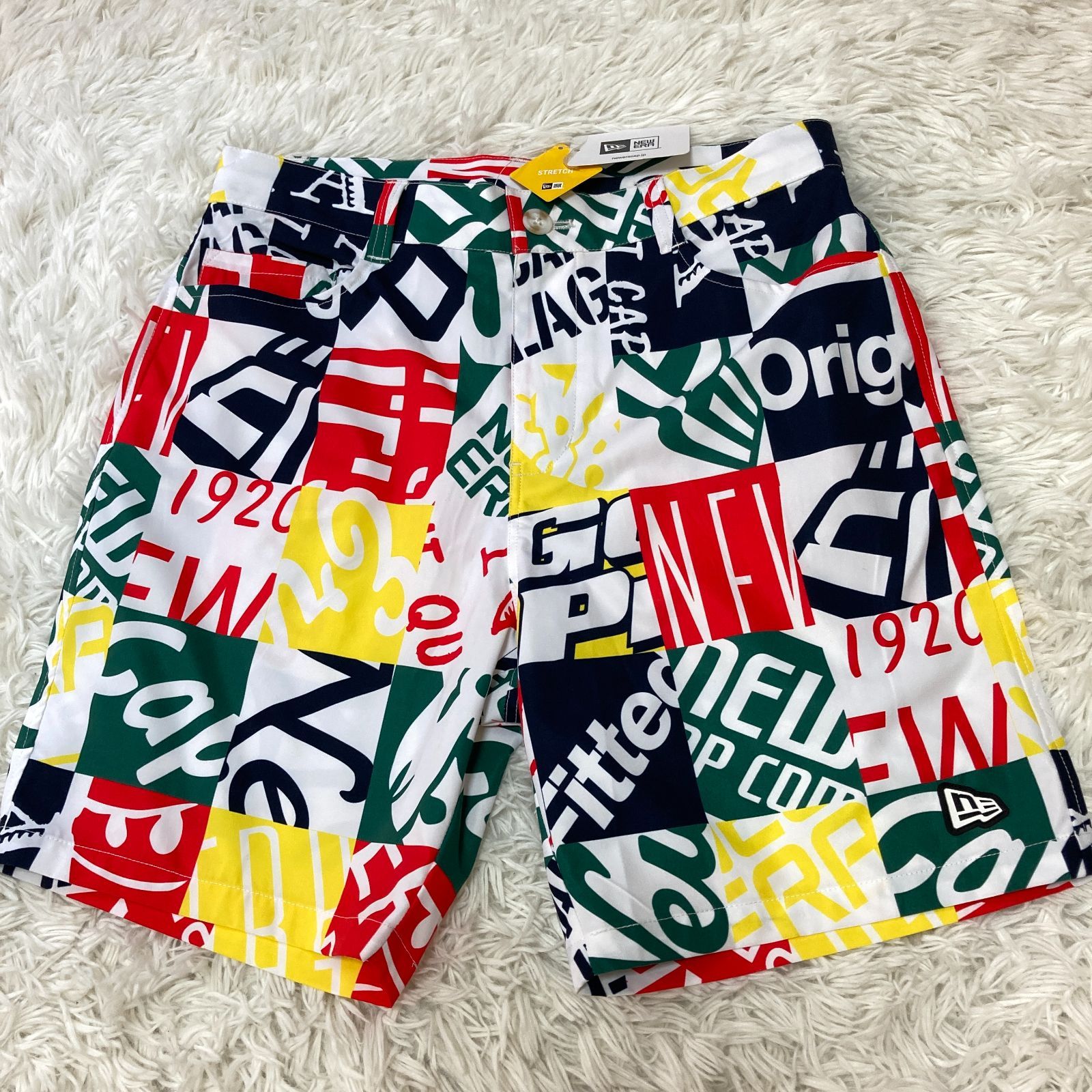 ニューエラ ゴルフ 多色ロゴ ハーフパンツ ニューエラ ゴルフ ハーフパンツ ロゴプリント カラフル マルチ